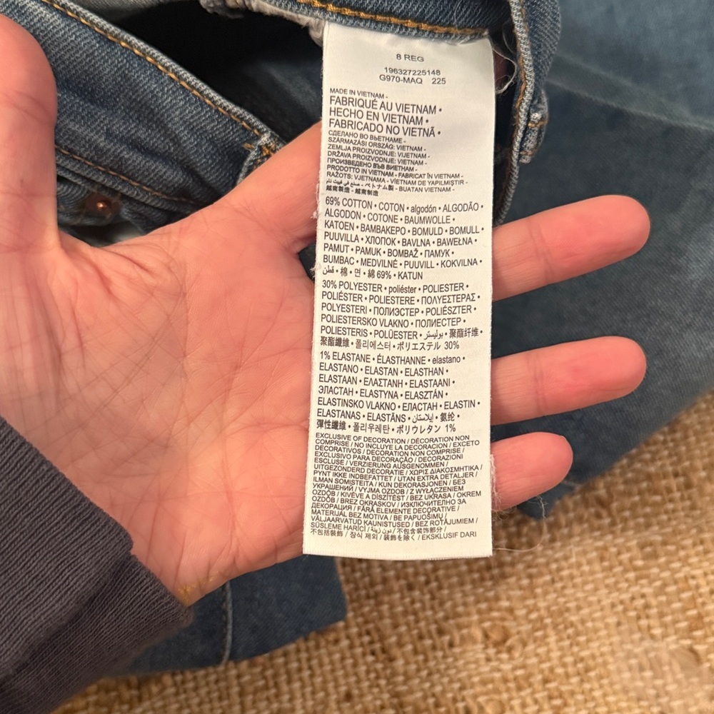 Levi's Girl's 726 Flare Jeans Medium Wash Size 8 - Picture 6 of 7